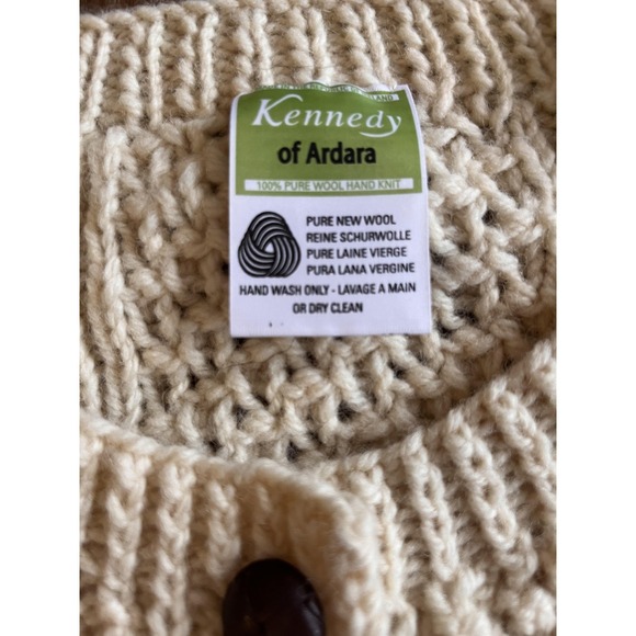 Women’s Cream Cable Knit Cardigan Sweater - Picture 4 of 6